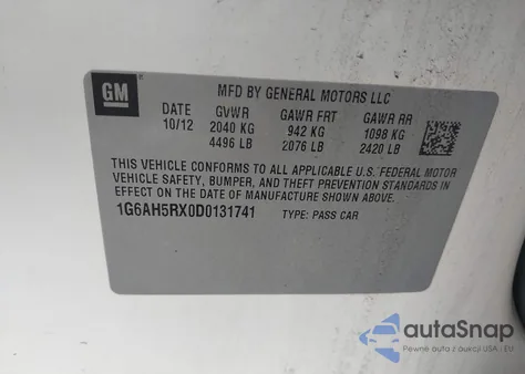 2013 Cadillac Ats Luxury z USA, uszkodzony, nr VIN 1G6AH5RX0D0131741